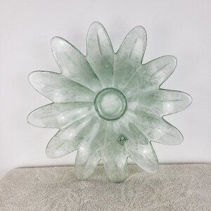 Ecoglass Spain Green Frosted Petal Glass Bowl